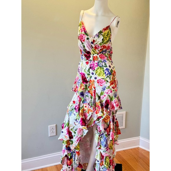 Alice + Olivia Hayden Ruffled Floral Maxi Dress. Size 0 - Picture 5 of 10